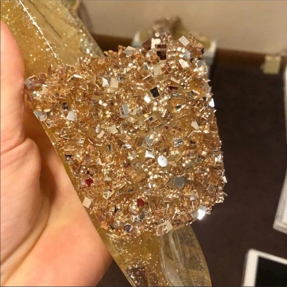 🎉3 for $20💕NIB Gold Embellished Slide Sandal💕 - Picture 8 of 10